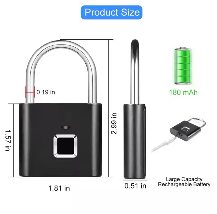 FingerSafe - (Fingeravtryckslås/Smart USB-laddning)