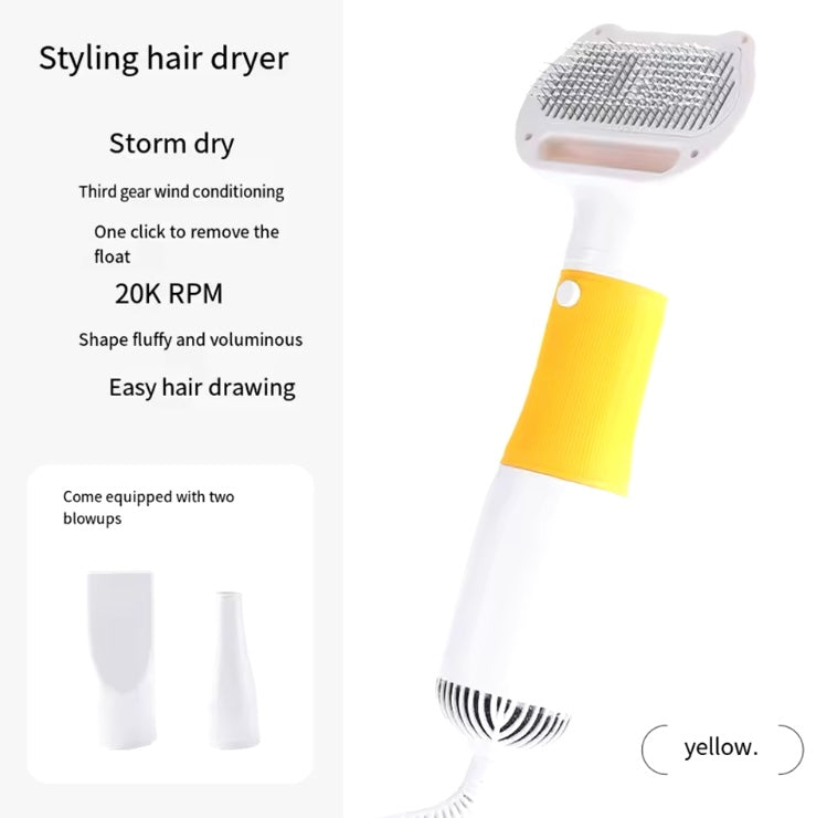 Multifunktionell Pet Grooming Borste med Hårtork